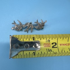 Victorian Style Crystal Bird Silver Tone Brooch Pin