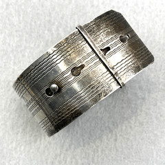 Vintage Sterling Silver Buckle Wide Bracelet Adjustable English