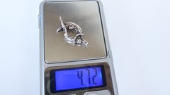 Risque Sterling Silver Pendant Nude Woman Riding Moon 4.7 grams Solid 925 Fairy