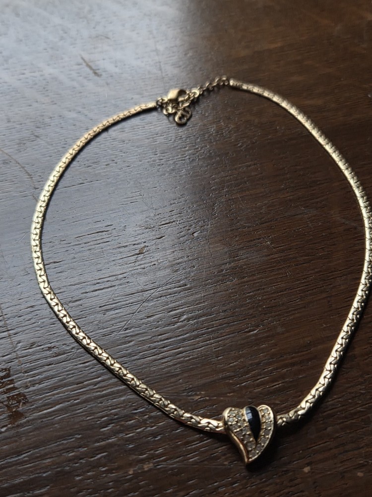 Christian Dior Vintage Heart Necklace Gold-tone, 1980s-era