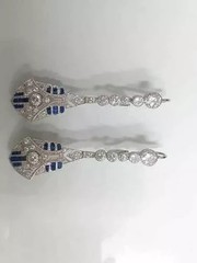 Art Deco Style 925 Silver White Diamond Bridal Drop Dangle Engagement Earrings