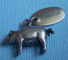 Vintage Tennessee pig sterling charm
