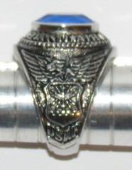 Vintage United States Air Force Kinney Sterling Blue Stone Class Ring, Size 7