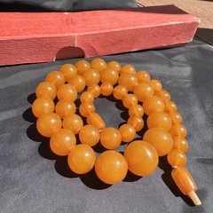 Vintage Soviet Natural Amber Beads Necklace Kaliningrad Video