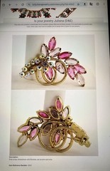 Juliana D&E BOOK PIECE Brooch Pin Orange Rhinestone Gold Tone Wire Ref 4263 2.5”