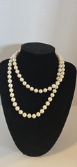Vintage 27″ Faux Pearl Necklace Off White Feels Real