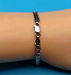 Sterling Silver 4mm 925 Cuban Chain 7.25 inch Bracelet 6.4g
