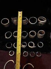 Spoon Ring & Bracelet Lot Of 24-Silver Plated & Stainless Steel Antique Deco