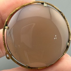 Vintage Lavender Stone Brooch Pendant Gold Tone Mount Convertible 1 3/4″