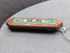Antique Micro Mosaic Converted Pendant 16.5″ 925 Ster Silver Necklace AS IS D79