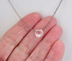 Snowflake Crystal Necklace Sterling Silver Chain Dainty Holiday Gift for Her