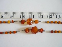 Vintage Latvian Natural Semu-Polished Amber Wire Necklace 49g