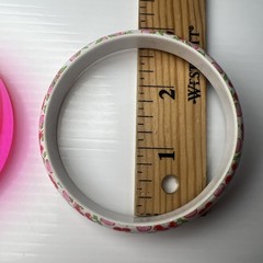 Lot Set Vintage Retro 70s 80s Neon Pink Acrylic Strawberry Resin Bangle Bracelet