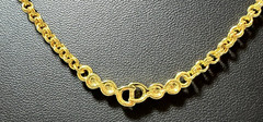 Christian Dior necklace pendant with rhinestones CD logo gold plated Vintage