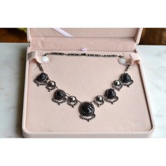 Vintage Mexican Sterling Silver Onyx Scarab Necklace – Signed JJG Co Mexico 925