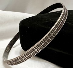 MCM Danecraft STERLING SILVER Modernist Brutalist BANGLE BRACELET Vintage