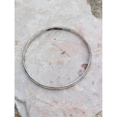 Vintage Taxco Mexico Sterling Silver Crescent Moon Bangle Bracelet TC-160 Size 8