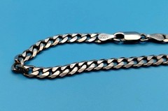 Sterling Silver 4mm 925 Cuban Chain 7.25 inch Bracelet 6.4g