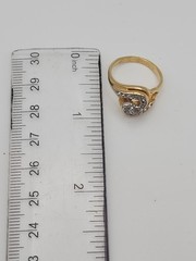 18KT HGE Yellow Gold Plated Swirl CZ Accent Cocktail Engagement Vintage Ring…