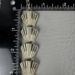 Vintage Art Deco Link Necklace Gold Tone Fan Statement Adjustable 13–14″