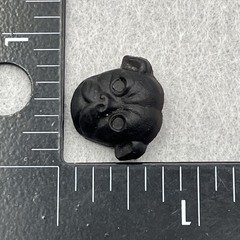 Victorian English Pin Black Glass Pug Dog Mourning Pin Brooch Antique