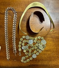 Brutalist Copper / Bronze ? Jewelry Lot / Anne Dick , Mexico , Renoir , Signed #