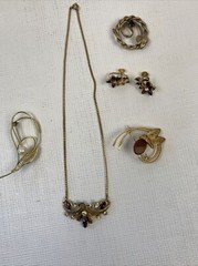 Vtg Van Dell 1/20 12K GF Necklace & Other Vintage Jewelry Pins Earrings