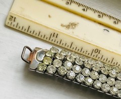 RHINESTONE Expansion Flex CHOKER NECKLACE Vintage Estate DIY As Found Airflex