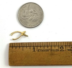 Vintage Charm Tiny Wishbone Dainty Necklace Pendant Brass Symbolic For Luck