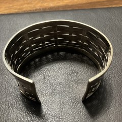 Sterling Silver 925 Cuff Woven 35 Grams Adult Unisex Adjustable