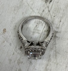 Sterling Silver 925 SJD White CZ Halo Engagement Wedding Ring Size 7.75