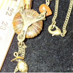 Avon NR Tiger’s Eye Pendant Beaded Necklace unsigned bracelet Set vintage
