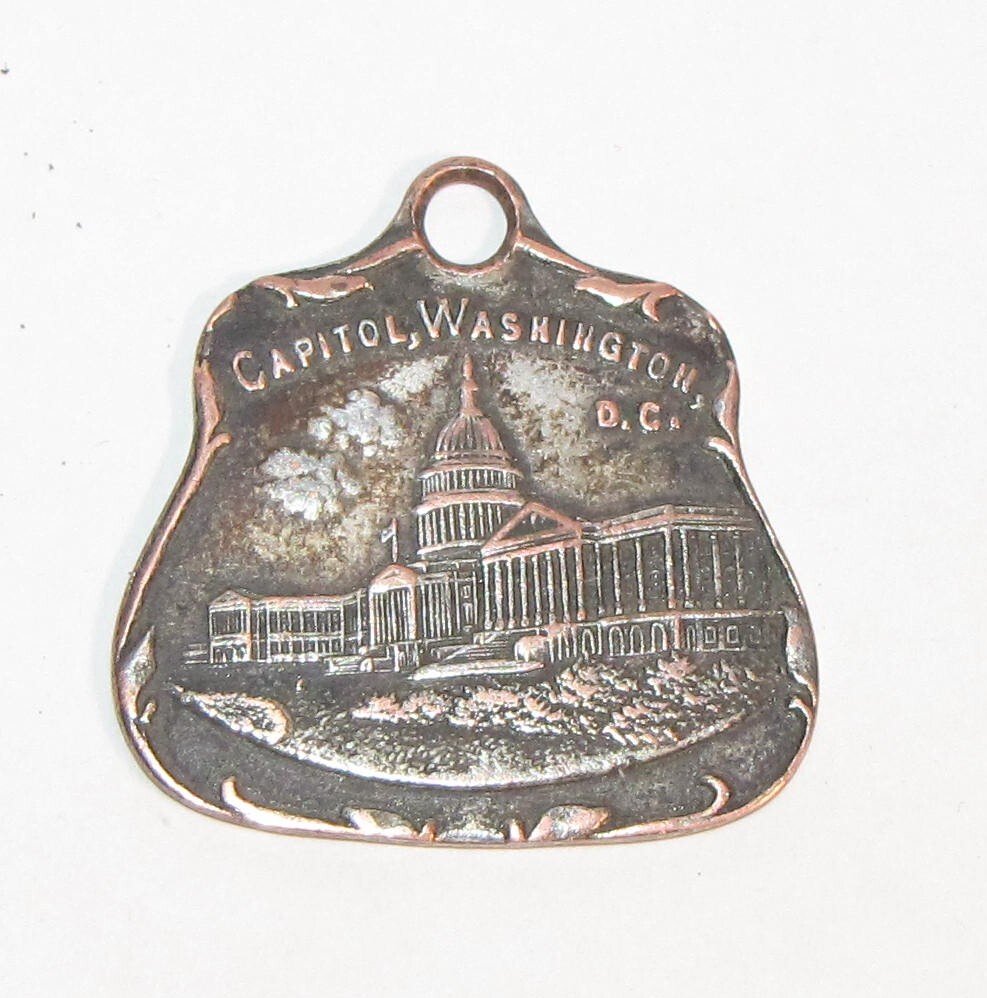 United States Capitol Building Old Sterling Silver Pendant/Charm