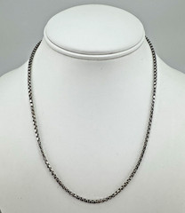 10K Hollow White Gold Box Chain Link Necklace 18″ / 2mm / 5 Grams – NICE!