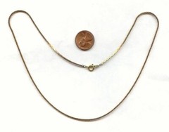 2 VINTAGE SOLID BRASS 1mm. WIDE COBRA CHAIN 18″ NECKLACES CH115
