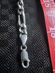 Vintage 925 Italy Silver Figaro Link 20” Necklace 24 grams by ka 1772