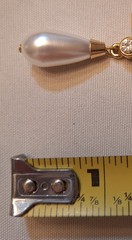 Vtg Jeff Lieb Purple Cabachon w Faux Drop Pearl & Rnd Cystal Accents Brooch