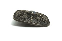 Vintage Silver & Sodalite Filigree Brooch