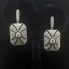 Milgrain Vintage Drop Earrings 2.6 Ct Lab Created Diamond 14K White Gold Over