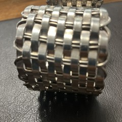 Sterling Silver 925 Cuff Woven 54.4 Grams Adult Unisex Adjustable