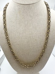 Vintage 12k Gold Filled 6mm Byzantine Chain Necklace 23” Chunky Heavy