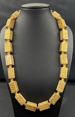 beautiful vintage antique afghani handmade brass gold plated beads necklace