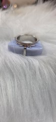 Vintage Silver Palm Style Jade Ring, Size 8
