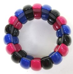 Vintage Avon Chunky Stretch Bracelet Black Blue Fuchsia Pink Art Color 1986