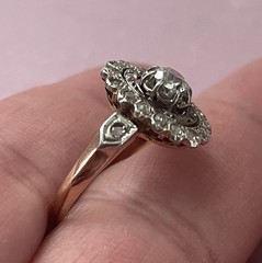 Antique Victorian Edwardian 18k Gold Diamond Ring 5.5 Old Rose Cut Engagement