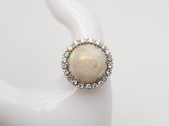 Vintage 1950s $18,000 14ct Lightning Ridge OPAL Diamond 18k Yellow Gold Ring 8g