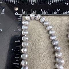 Freshwater Pearl Necklace Silver Tone Flapper Opera LONG 96”
