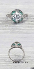 Art Deco Vintage 3CT Round Lab-Created Diamond Engagement Ring 14K White Gold FN
