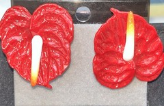 RARE WEST Germany Signed Vintage Unused Flower Post Earrings