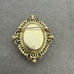 Vintage Avon Cameo Locket Brooch Pin Gold Tone Jewelry